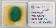 7.43/CT Natural Panna Stone with Govt. Lab Certificate-11925D48099